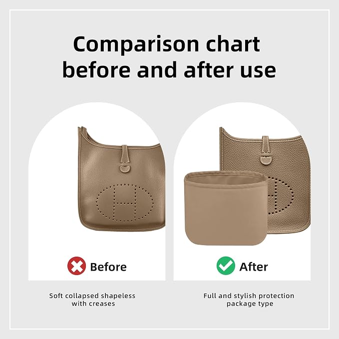 DGAZ Silk Purse Organizer Insert for Evelyne Bag(Chai,TGM) | Soft and Lightweight,Perfect Fit,Multi-pocket Storage,Bag Protector,Luxury Bag Care,Handmade,for Smooth Bag Organizer - Image 4