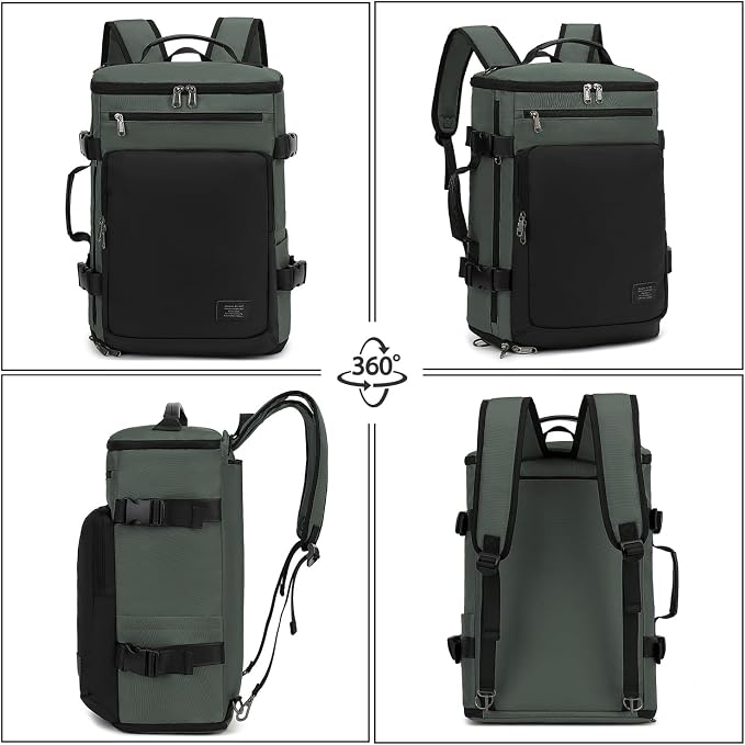 Kalesi Gym Duffle Bag Backpack 4-Way Waterproof with Shoes Compartment for travel Sport Hiking laptop Business-grey - Image 3