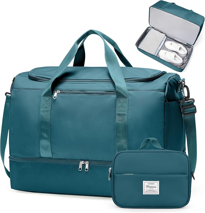Extra Large Travel Duffel Bag, Carry-On Weekender Bags for Women Travel | Overnight Weekend Bag with Shoes Compartment for Travel Business Trips Sport Hospital, Toiletry Bag Included - Image 9