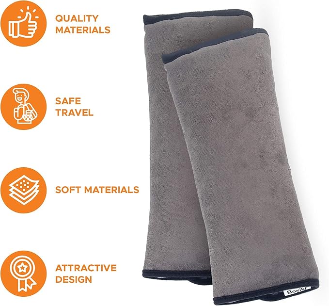 Boxiki Travel Car Seat Belt Pillows for Kids (Set of 2) Adjustable Vehicle Seat Belt Cushion for Children. Perfect for Road Trips - Image 3