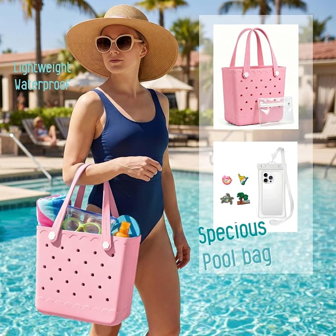 Rubber Beach Bag Waterproof Durable Large Tote Bag for Beach Sports Pool Swim Travel EVA Tote - Image 4
