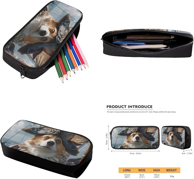 17 Inch Animal Print School Backpack And Lunch Box Set for Kids Lightweight Funny Corgi Backpack for Boys Girls Sturdy School Bag with Insulated Lunchbox Pencil Case Student Bookbag - Image 6