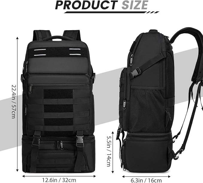 RUCYEN Lunch Backpack, Insulated Cooler Backpack Removable Lunch Box for Men Women, 15.6 Inches RFID Blocking Laptop Backpack Lunch Bag for Work Travel Black - Image 2