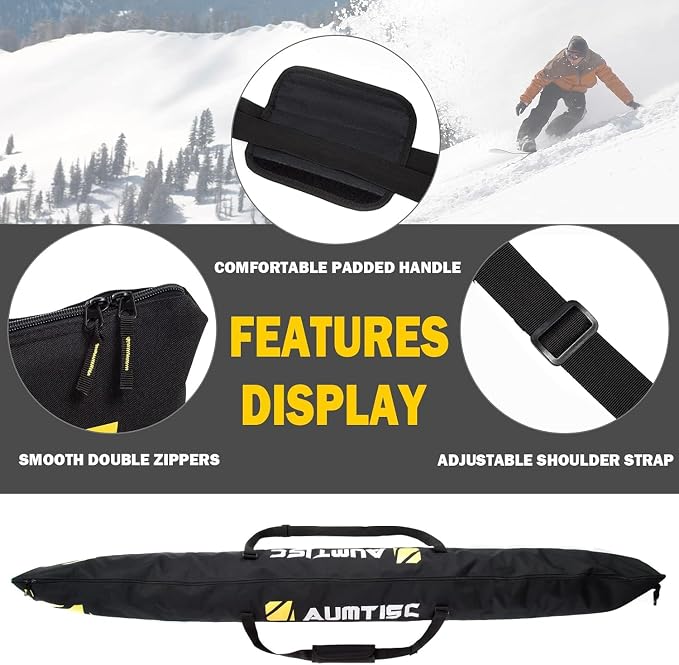 AUMTISC Padded Ski and Boots Bag Combo for Air Travel Flying, Skis Bags Adjustable Length for Skis Up to 200cm and Boots Up to Size 13 - Image 4