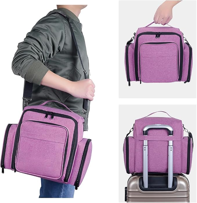 Nail Polish Organizer Case Hold 60 Bottle with 2 Detachable Bag,Purple | Portable Travel Storage Box Designed for Women's Nail Tools, Essential Oils and Cosmetics Sets - Image 6