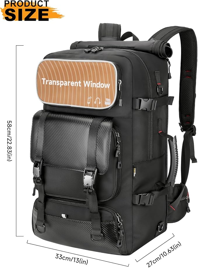 Travel backpack for men,60L Extra Large Carry on Backpack Durable Convertible Duffle Bag with Shoe Compartment Fit for 17 Inch Laptop for travel, camping,Weekender Hiking - Image 5