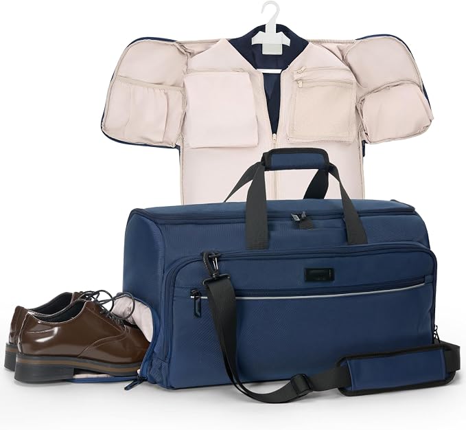 VERAGE Garment Duffel Bag, Carry-On Suit Travel Bag, 45L | Fits 2–4 day trips, fully enclosed one-zip design, wrinkle-free packing, shoe compartment, detachable toiletry kit by VERAGE