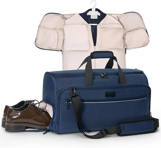 VERAGE Garment Duffel Bag, Carry-On Suit Travel Bag, 45L | Fits 2–4 day trips, fully enclosed one-zip design, wrinkle-free packing, shoe compartment, detachable toiletry kit by VERAGE
