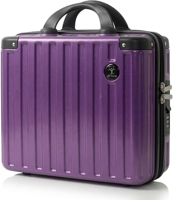 14 Inch Portable Waterproof Hard Shell Travel Makeup Case (Purple) | with Lock, ABS Scratch-Proof, Carrying Cosmetic Organizer Case with Elastic Band, Mini Suitcase Vanity Case for Women Girl by Gigabit