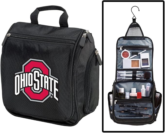 Broad Bay Official Ohio State Toiletry Bag Hanging Travel Organizer | Buckeyes Fan Gift, 1680D Ballistic Polyester, Clear Pockets, Side Zip Storage, Grooming, Shaving, Cosmetics, Alumni Gift - Image 7