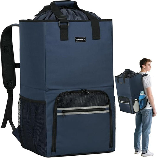 Vorspack Laundry Bag Backpack - Extra Large Laundry Bags with Shoulder Straps Heavy-duty 2 in 1 Laundry Hamper Basket for College Dorm Camp Laundromat Room Essentials - Blue by Vorspack