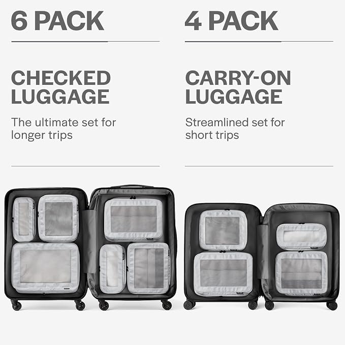 Aerotrunk Compression Packing Cubes for Travel - Luggage Organizer Bags - Double Zipper Packing Cubes for Suitcases (12-Pack, Light Grey) - Image 4
