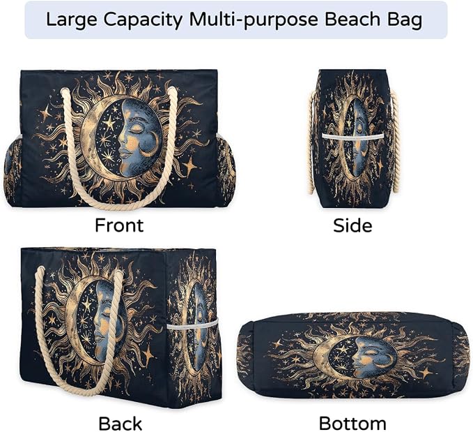 Large Beach Bag with Zipper Beach Bags for Women Water Resistant Swim Pool Bag - Image 6