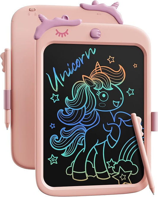 10 Inch Writing Tablet for Kids, Unicorn Toys Gifts for Girls Aged 3-5, Toddler Girl Toys Kids Educational Toys Travel Toys, Birthday Gift for 3 4 5 6 7 8 9 Year Old Girl(Pink)