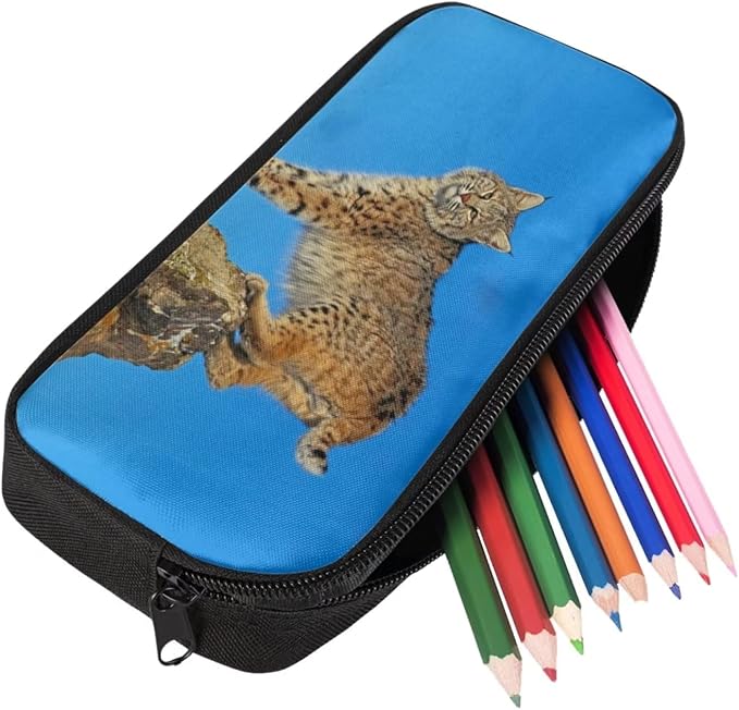 Kids Novelty Animal Backpack and Lunch Box for Boys Girls Student Lightweight 17 Inch School Canadian Lynx Backpack with Lunch Bag Pencil Case Kids Comfy Padded Black Large Bookbag - Image 5