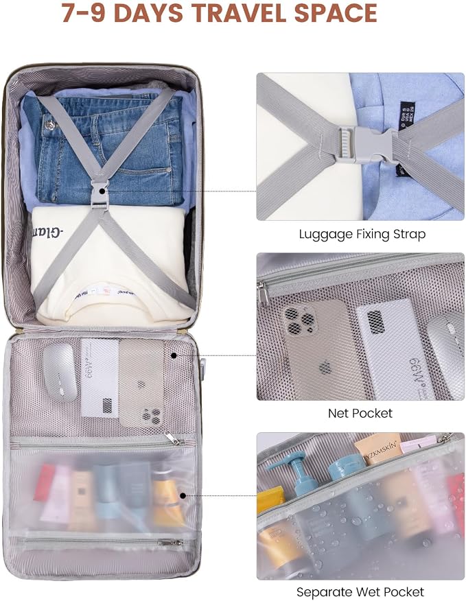 LOVEVOOK 50L Travel Backpack for Women & Men, Airline Approved Carry On Luggage with 3 Packing Cubes, TSA Overnight Bags, Waterproof Personal Item Bag, Weekender Essentials Backpacks fits 17" Laptop - Image 9