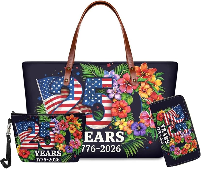 GIFTPUZZ Women Tote Bag Women Wallet Portable Cosmetic Bag for Women Bag Set 3 Pack PU Leather Bags with Zipper - Image 3