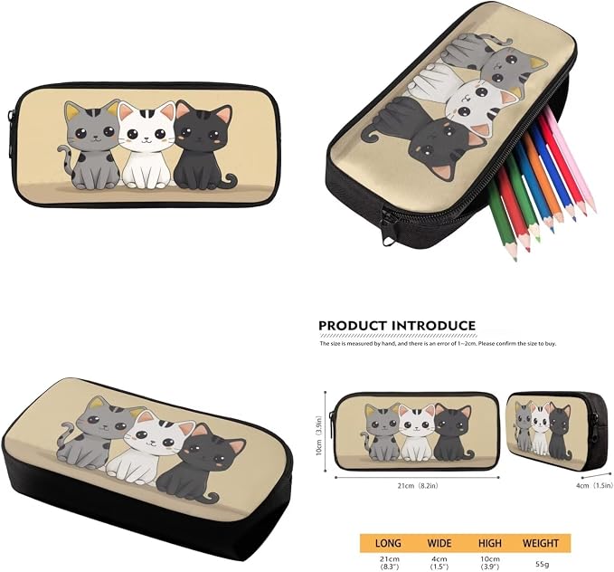 Cute Cat Backpack for Girls 8-10/10-12/12-14 with Lunch Box Middle School Bookbags for 7th Grade Gilrs Back Pack Lunchbox Set Kids Book Bag Lunchbag Student Schoolbag Pencil Case Set - Image 6