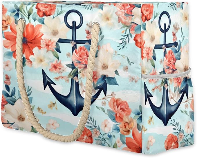 Large Beach Bag with Zipper Beach Bags for Women Water Resistant Swim Pool Bag by Unknown