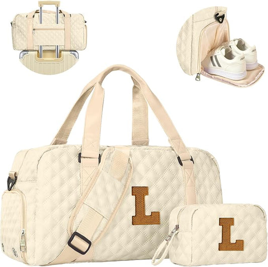 Elilier Gifts for Women Girls: Duffel Overnight Bags with Makeup Pouch, Dance Cheer Sports Gymnastics Bags w Shoe Compartment, Birthday Presents for Daughter Wife Mom Teacher Friends Co-worker by Elilier