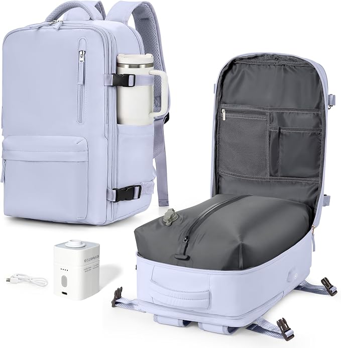 VGCUB Vacuum Backpack Travel with Pump, Vacuum Seal Compression Bags Laptop Backpack Personal Item by VGCUB