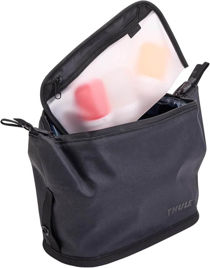 Thule Aion Toiletry Bag - Water-resistant bag for toiletries, makeup & shaving essentials - Removable liquids bag included - Easy to clean - Snap loop for easy hang - Waxed, PFC-free fabric - Image 3