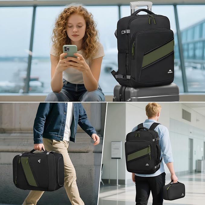 MATEIN Carryon Backpack with Tech Organizer, Frontier Personal Item Bag | Detachable Shoe Compartment, Airline Approved, 18×14×8 inch, 17 inch Travel Laptop Backpack, Weekender, Filght Essential - Image 9