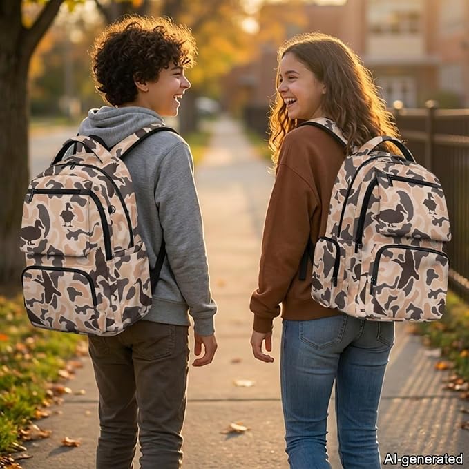 Flying Duck Kids School Backpack Set 4Pcs 17 Inch with Lunch Bag | Pencil Case and Water Bottle Holder, Lightweight 600D Fabric, Multi Compartments, for Boys Girls Elementary Middle School - Image 2