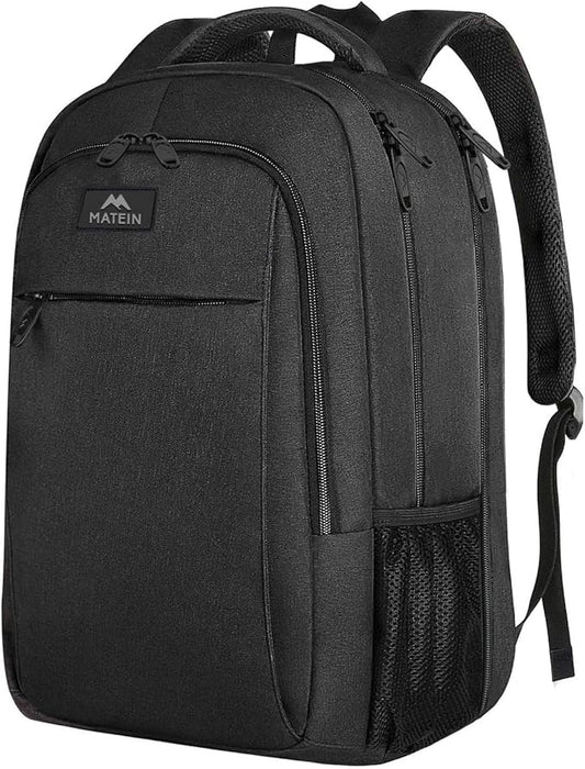 MATEIN 18 Inch Laptop Backpack, Extra Large TSA Friendly Laptop Travel Bag | Anti-Theft, Flight Approved, Business Work & College, Computer Backpack for Women Men, Big Bag with Luggage Strap, Black by MATEIN