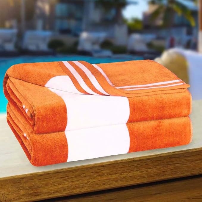 Superior Oversized Beach Towel, Orange (Set of 2) - Image 4