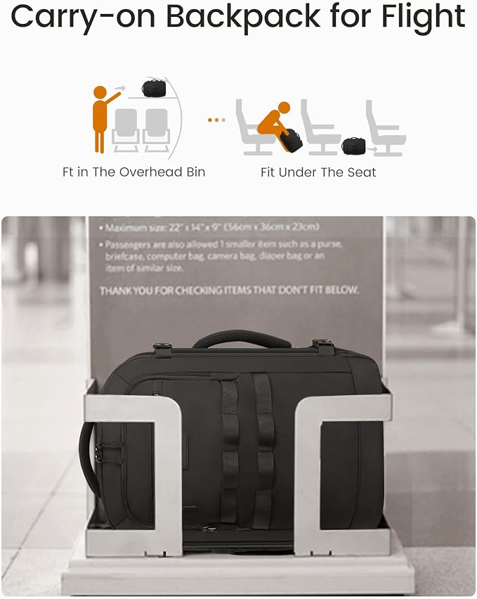 LOVEVOOK 50L Travel Backpack for Women & Men, TSA Approved Carry On Backpack with 3 Packing Cubes, Waterproof Personal Item Bag Fits 17 Inch Laptop, Weekender Essentials Overnight Backpack for Trip - Image 4