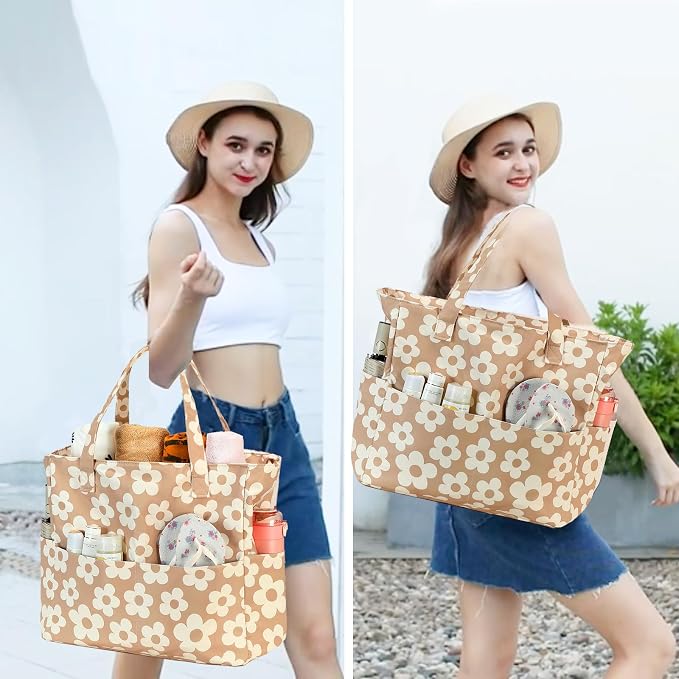 Bluboon Waterproof Beach Tote Pool Bags for Women Ladies Extra Large Carry On Bag With Wet Compartment for Weekender Travel - Image 8