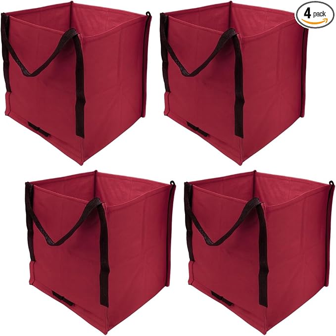 DURASACK Heavy Duty Storage Tote Bag 22-Gallon, Red, Pack of 4 | Rugged Woven Polypropylene Moving Bag, Reusable Self-Standing Design, Holds up to 500 Pounds by DURASACK
