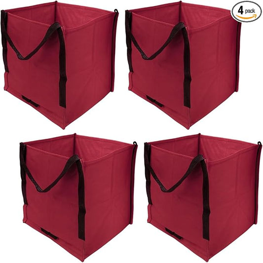DURASACK Heavy Duty Storage Tote Bag 22-Gallon, Red, Pack of 4 | Rugged Woven Polypropylene Moving Bag, Reusable Self-Standing Design, Holds up to 500 Pounds by DURASACK