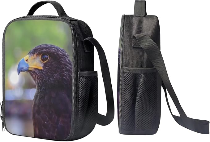 Girls Boys School Backpack with Lunch Box Pencil Case Comfy Padded Lightweight Bird Harris Hawk Backpack Set Kids Cute Bookbag Insulated Lunch Bag Student Large Capacity Daypack 17 Inch - Image 4