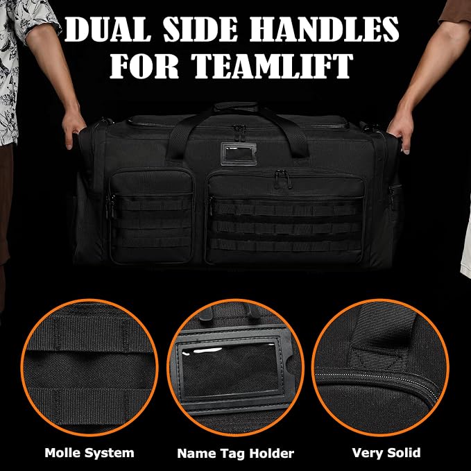 130L Extra Large Duffle Bag for Men, Heavy Duty Large Duffle Bag for Travel with Shoe Compartment, XL Sports Gym Equipment Bag for Hockey Football Baseball Basketball & More - Image 6