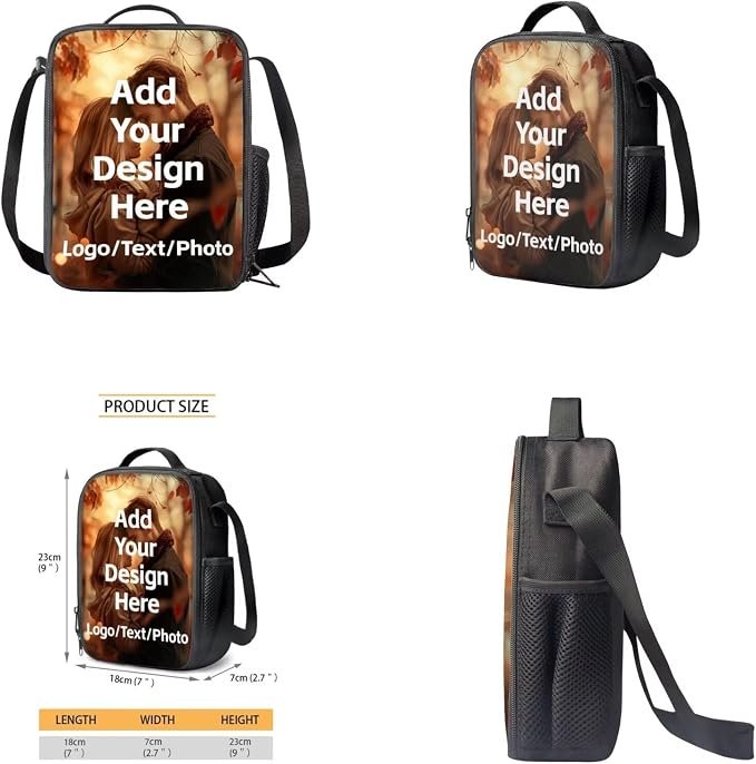Custom Backpack for Girls Boys Backpack with Lunch Box Water Bottle Holder with Strap and Zipper Pencil Case 4PCS Set Bookbag with Front Pocket for School Teens 17 inch Sturdy School Bag - Image 4