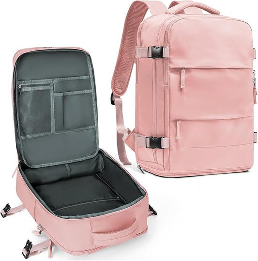 coowoz Large Travel Backpack For Women Men,Carry On Backpack,Hiking Backpack Waterproof Outdoor Sports Rucksack Casual Daypack Travel Essentials Pink by coowoz