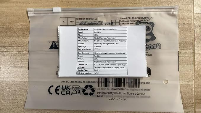 PandaEar Baby Healthcare & Grooming Kit - Baby Safety Set Comb, Brush, Finger Toothbrush, Nail Clippers, Scissors, Nasal Aspirator - Nursery Care Kit (Blue)