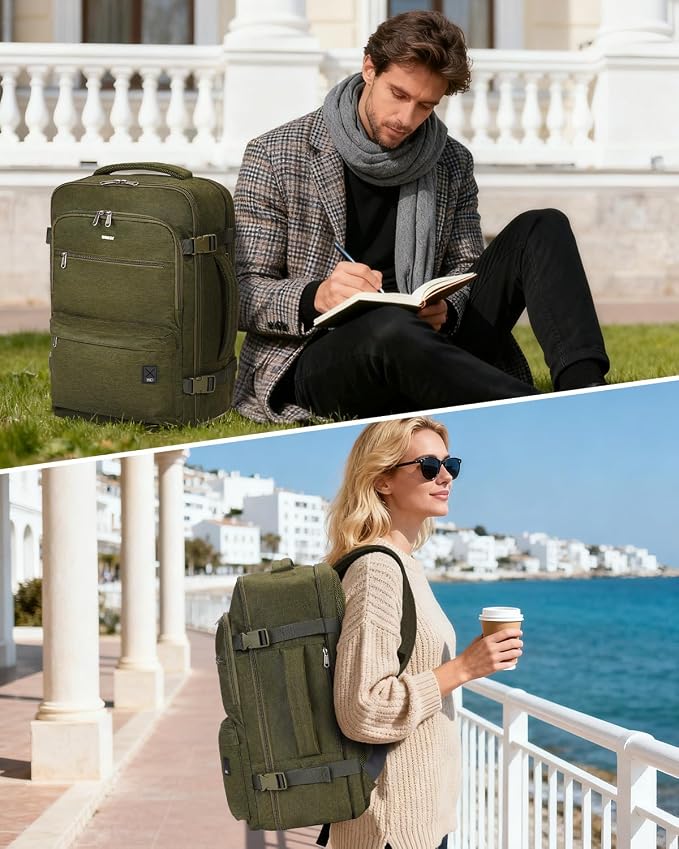 WANDF Travel Backpack For Spirit Airlines Personal Item Bag 18x14x8 with Wet Pocket, 17 Inch Laptop Backpack for Men Women | Frontier Airline Underseat Fit, Fits 17" Laptop, 180°Opening, Travel Backpack - Image 2