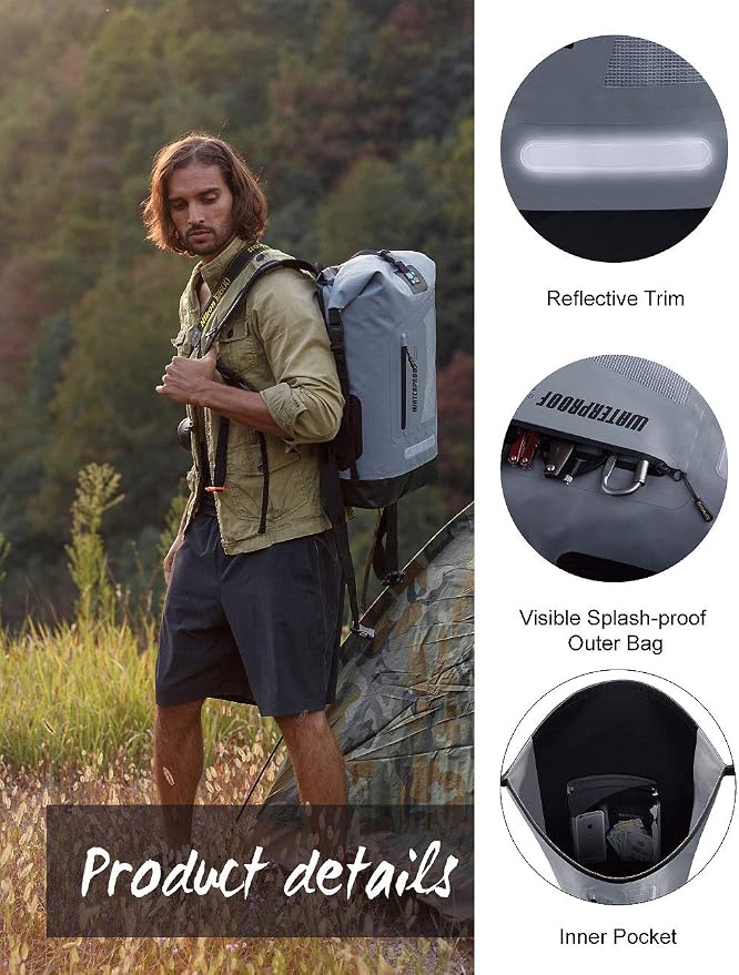 IDRYBAG Waterproof Backpack for Men 20L/30L/40L, Floating Dry Bag Kayak, Dry Backpack Hiking - Image 3