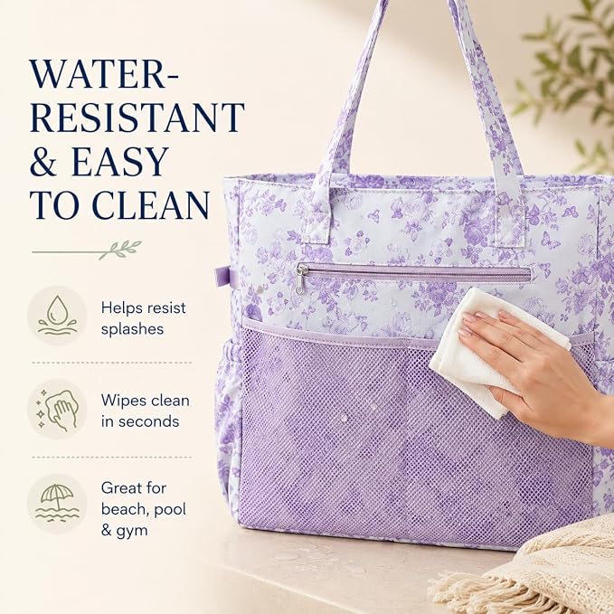 Bluboon Waterproof Beach Tote Pool Bags for Women Ladies Extra Large Carry On Bag With Wet Compartment for Weekender Travel - Image 4