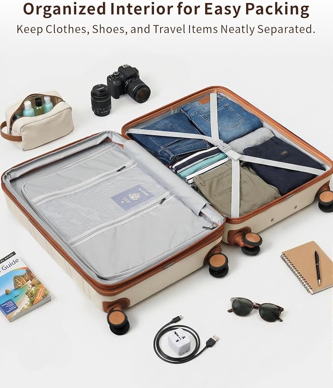 3 Piece Luggage Set, 20/24/28 Inch Expandable Luggage Sets with Spinner Wheels, ABS+PC Hardshell Suitcases, Suitcase Set with Double-Layer Explosion Zipper, TSA Lock - Image 7