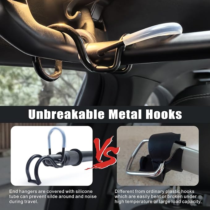 Heavy Duty Telescopic Car Clothes Hanger Bar - Adjustable 30''-66'' Garment Rack Travel Closet Hanging Rod for Vehicle Truck SUV RVs Extendable Metal Pole for Automobile Clothing Organizers & Storage - Image 4