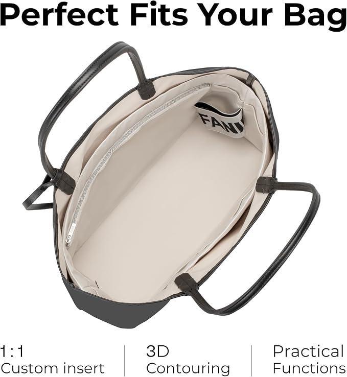 Tote Bag Organizer Insert for ST Louis PM Handbag,Custom Fit Inside Premium Lightweight Water Resistant Purse Insert with Zipper(Craie) - Image 3