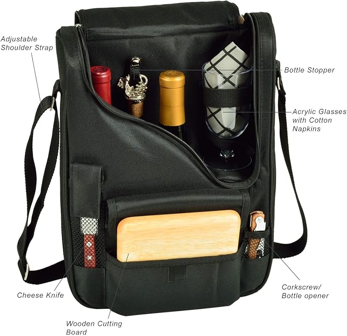 Picnic at Ascot Original Insulated Wine and Cheese Cooler Bag - Designed, Assembled & Quality Approved in the USA - Image 3