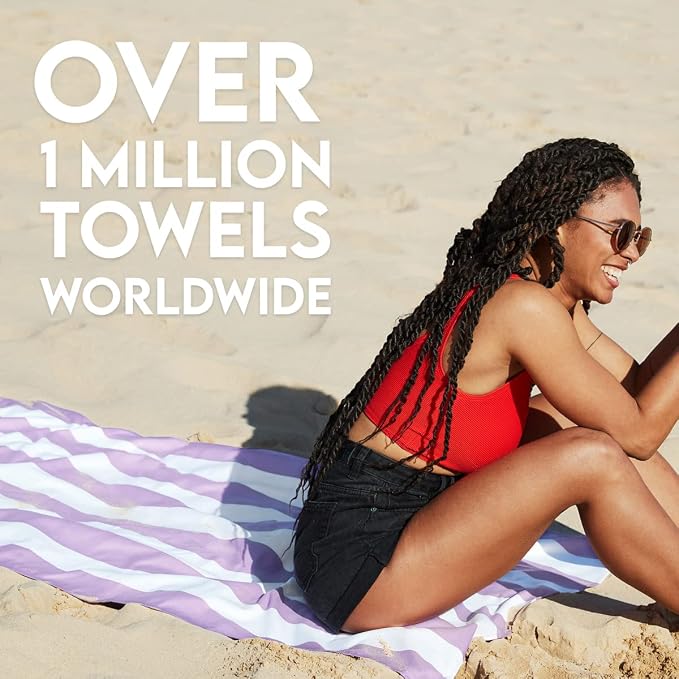 Dock & Bay Beach Towel - Quick Dry, Sand Free - Compact, Lightweight - 100% Recycled - Includes Bag - Cabana Light - Lombok Lilac - Extra Large (200x90cm, 78x35) - Image 2
