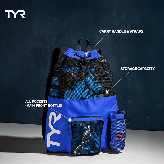 TYR Adult Mummy Mesh Backpack - Red/Navy - Image 3