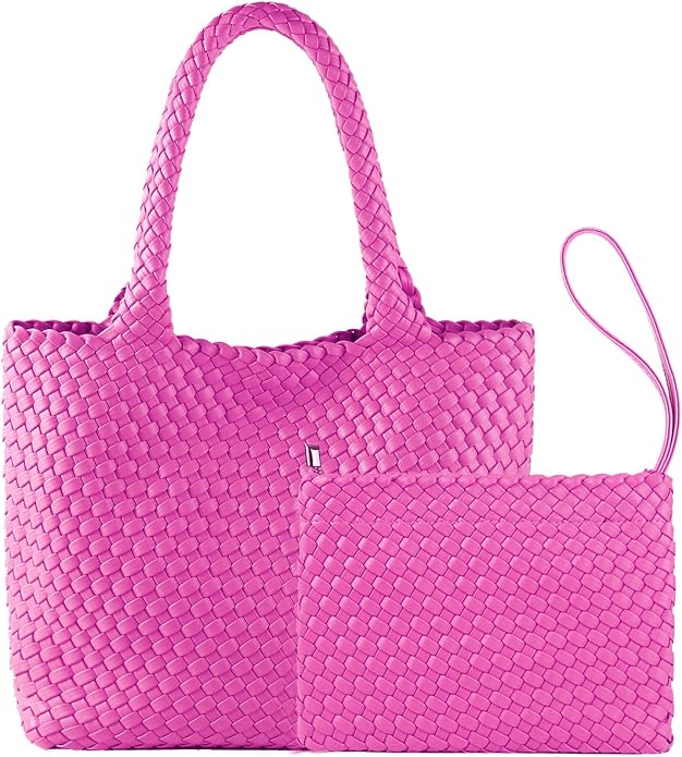 JINMANXUE Fashion Woven Bag Shopper Bag Travel Handbags and Purses Women Tote Bag Large Capacity Shoulder Bags by JINMANXUE