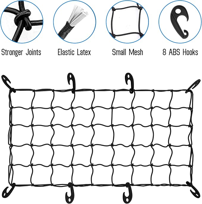 ARKSEN 600D PVC Waterproof Roof Cargo Bag with Lock, Nylon Net, Hitch Stabilizer, 2 Ratchet Straps for SUV, Truck, Van with/Without Rack - Image 3